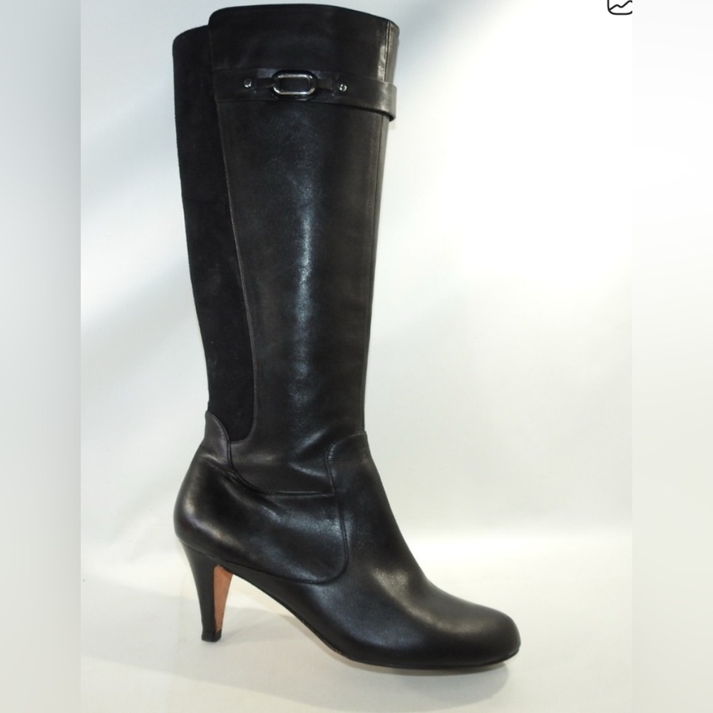 Cole Haan Black Lana Boot Nike Air Comfort  Leather & Suede Short Heel Size 6.5